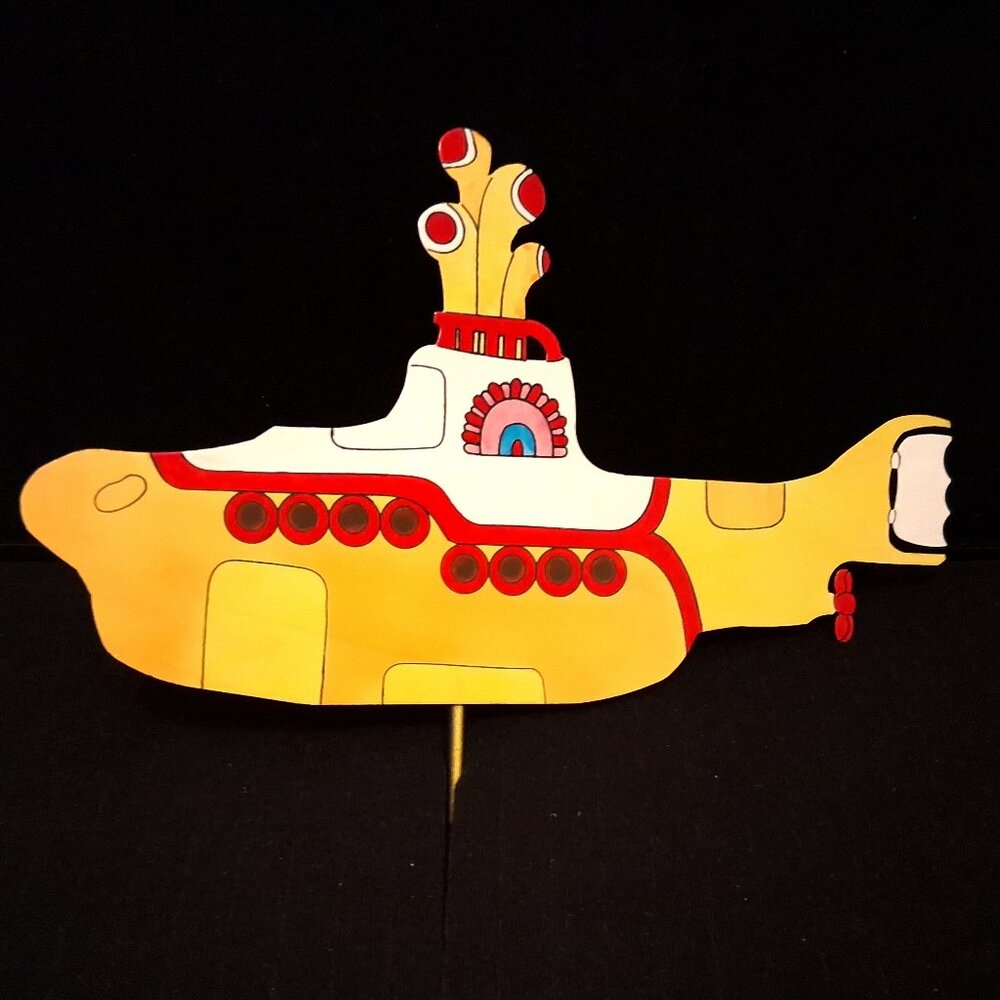 The Beatles "Metal Yellow Submarine Sculpture" by Judie Bomberger